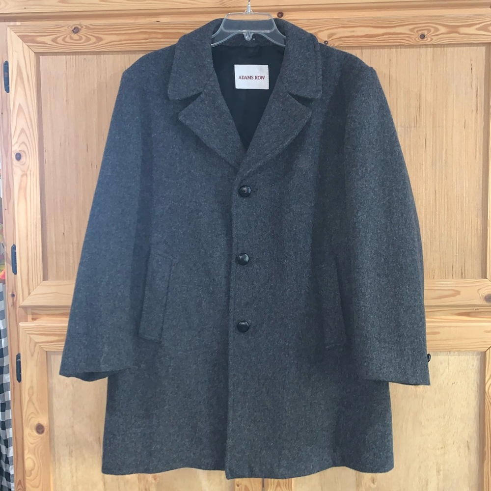 Adams Row VINTAGE gray wool blend winter overcoat size 44 Reg